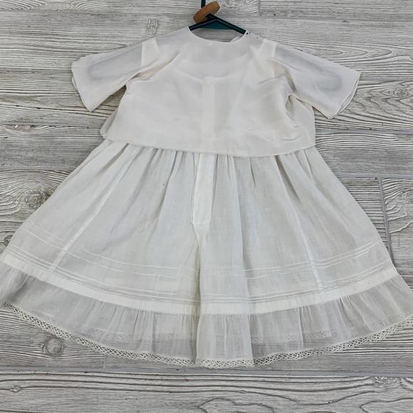 Bundle of 3 Vintage White Baby Girl Dresses with Small Drawstring Purse (HG) - Picture 5 of 10